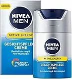 Nivea, Men Active Energy, crema viso, in confezione da 2 (1 x 50 ml), rinfrescante crema viso per uomini, crema idratante, contro i segni della stanchezza