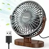 EasyAcc Mini Ventilatori da Tavolo Silenzioso Ventilatore USB Potente Portatile/Stable/Regolabile 360°/Facile da Pulire/7 Pollici Ventilatore Scrivania USB Personale 3 Velocità con Cavo 130cm