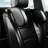 LATIT Poggiatesta Auto Bambini,poggiatesta auto,poggiatesta ergonomico per auto,supporto per collo per testa staccabile e regolabile cuscino poggiatesta auto da viaggio per bambini adulti-Nero