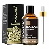 MAYJAM Olio Essenziale di Sandalo 30 ml Oli Essenziali Naturali Puri al 100% Olio Essenziale per Aromaterapia di Qualità Premium, Oli Profumati per Diffusore, Umidificatore, Relax, Sonno
