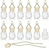 10 Pcs Bottiglia Deodoranti per Auto Vuota,Deodorante per Ambienti Diffusore Bottiglia Ciondolo Olio Aromaterapia Retrovisore Specchio Decor(Losanga)