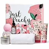 Pesca Confezione Regalo Set per Donna 8 PCS, Asciugamano, Olio da Massaggio, Lozione Corpo, Candela, Sale da Bagno, Regalo di festa della mamma, regalo di compleanno