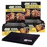 Optimum Nutrition Crispy Protein Bar Barretta Cioccolato al Burro di Arachidi Snack ad Alto Contenuto di Proteine 20 Barrette da 65g + Asciugamano