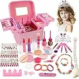 balnore Trucchi Bambina Set, 34 Pezzi Lavabile Makeup Set di Cosmetici per Bambini, Ragazze Festa per Il Trucco Giocattolo