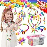 BLAZOR Set Perline per Gioielli fai da te, Kit perline Braccialetti Ragazza, Giochi/Lavoretti Creativi per Bambini di età 3 4 5 6 7 8 9, per Realizzare Collanine, Anelli, Creazione di Gioielli.