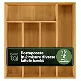 Blumtal Portaposate da Cassetto, Porta Posate Cucina Bambù Naturale, Adatto ai Cassetti della Cucina IKEA, Misura Fissa Small (27x30cm)