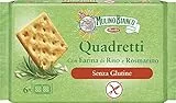 Mulino Bianco Quadretti Cracker Senza Glutine al Riso e Rosmarino, Fonte di Fibra, Senza Olio di Palma, Confezione 200 g con 6 Pratiche Monoporzioni