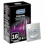 Durex Preservativi Intense orgasmici intensi a costine e tempestati di stimolazione per un'intensa soddisfazione (16), Gomma