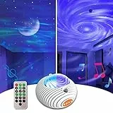 Proiettore Galassia Proiettore Aurora, Proiettore Stelle Soffitto con 56 Effetti di Luce e 5 Rumori Bianchi, Proiettore di Luce Notturna per Bambini Adulti, Regalo di Compleanno di San Valentino