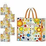 NymphFable 5 Pezzi Borsa per Imballaggio in Tessuto Non Tessuto 17,7 * 15 * 5 Pollici Riciclare Le Borse Elegante Borsa Regalo Goodies Borsa Regalo Borse per la Spesa per Generi Alimentari