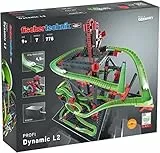 fischertechnik Dynamic L² - Pista per palloni da 4,5 m di lunghezza, set completo con motore, per bambini a partire da 9 anni, 3 modelli di parco d'azione e 4 modelli di test