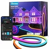 Govee Striscia LED Neon da Esterno 10 m, Striscia LED RGBIC Impermeabile IP67 con 64+ Scene, Sincronizzazione Musica, Cortile Giardino Patio Decorazione, Funziona con Alexa e Google Assistant