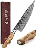 HEZHEN Coltello da Chef-Professionale-8.3 Pollici Acciaio di Damasco, Coltello da Cucina VG10 Coltello Gyuto-Strumento di Cucina da Chef Serie Master a Casa,Ristorante