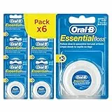 Oral-B Filo Interdentale Cerato Essential Floss 50m. Resistente a strappi e sfilacciamenti. Confezione Da 6