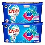 2x Bio Presto Power Caps Classico Detersivo Smacchiatore in Capsule per Lavatrice Efficace anche a Basse Temperature - 80 Lavaggi