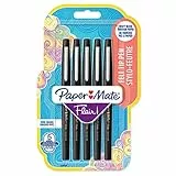 PAPER MATE Flair penna, punta media da 0,7mm, nero, confezione da 5