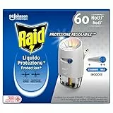 Raid Liquido Elettrico Protezione+ Antizanzare Comuni e Tigre, Inodore, Protezione Regolabile, Confezione da 1 Diffusore e 1 Ricarica 36ml, 60 Notti