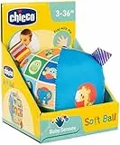 Chicco - Palla Soft in Tessuto Morbido, con Tessuti ed Etichette Diverse, per le Prime Attività del Bambino, Multicolore, 3-36 Mesi