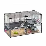 FERPLAST Gabbia per criceti grande, Gabbia per topolini, Rete metallica, con accessori, Modulare, Multipla Hamster, 72,5 x 37,5 x h 42 CM