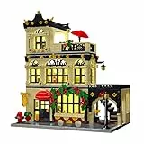 NEWRICE Kit di costruzione dell'Architettura Città Ristorante con le luci,3 livelli del Ristorante modello di blocchi di costruzione giocattolo,per 12+ età adolescenti,adulti (1489 pezzi)