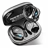 Cuffie Bluetooth 5.3, Auricolari Bluetooth Con Microfono Hi-Fi Stereo 90 Ore di Riprod USB-C, Button Controllo LED Display, IP7 Impermeabile Cuffie Senza Fili con Ganci per Allenarsi in Esecuzione