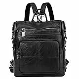 VASCHY Zaino Donna, Zainetto Donna Zaino Pelle Donna Zainetti Ragazza Borsa a Tracolla Casual Zaini Vintage per Shopping Lavoro Sportivo Nero