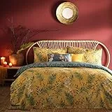 furn. Mazari - Set copripiumino per letto king size, colore: senape