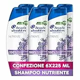 Head & Shoulders Shampoo Antiforfora Nutriente, per Capelli Secchi, Fino Protezione dalla Forfora per Cute e Capelli, Clinicamente Provato, Dermatologicamente Testato, 225 ml x6