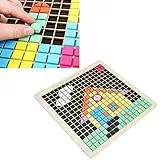 Agatige Puzzle di Legno a Mosaico, Puzzle di Modelli Giocattoli di Intelligenza Blocchi di Modelli di Forma con 8 Colori Diversi Giocattoli di Educazione Precoce per Bambini E Ragazzi