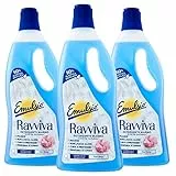 Emulsio Ravviva Marmo Detergente Pavimenti per Ceramica Granito Ardesia Resina Gres Pietre Naturali Formula a pH Neutro ad Azione Protettiva Profumo di Fiori Rosa a Lunga Durata - 3 Flaconi da 750ml