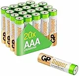 Batterie AAA - Set da 20 | GP Super | Pile Ministilo AAA Alcaline da 1,5V / LR03 - Lunga Durata