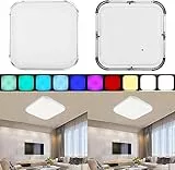INNERBONSARL Plafoniera Led 24W RGB, Plafoniera LED Quadrata Dimmerabile Con Telecomando, 1800-3100LM Plafoniera LED per camera da letto soggiorno bagno cucina [Classe energetica A++]