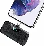 QTshine Mini Power Bank 5200mAh, Ultra-Compatto USB C Caricatore Portatile, 15W PD Ricarica Rapida Batteria Esterna con LED Display, Powerbank per Samsung OPPO Huawei Xiaomi Switch Android ecc