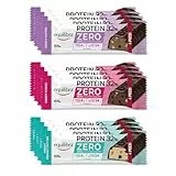 Equilibra Alimenti Proteici, Barrette Protein 32% Zero, Barrette Proteiche Senza Zuccheri Aggiunti, Crispy Peanut Butter, Choco e Coffee, Lower Carb, High Protein, No Glutine, 12 Barrette da 45g