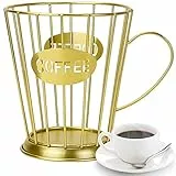 Cestello porta caffè, porta capsule multiple portaoggetti porta caffè, cestini porta caffè da cucina Accessori per caffè perfetto portabicchieri porta capsule caffè ed espresso(piccolo-B(d'oro))