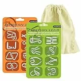 Surplex 16 Pezzi Set di Rompicapo in Metallo, Giocattoli Educativi IQ Test Puzzle Perfetto Classico Giocattolo Educativo Intelligenza per Adulti e Bambini