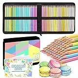 Melifluo 50 Matite Colorate Pastello, Matite Pastelli Matite Macaron Colorate per Adulti Disegnare，Miscelare i Colori e Schizzi con Custodia con Cerniera