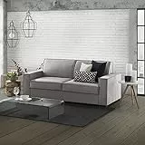 Talamo Italia Divano Letto Beatrice a 3 posti, Sofà Soggiorno, Made in Italy, Apertura Girevole con Materasso e Rete Inclusi, in Tessuto Imbottito, con braccioli, Cm: 220x95h90, Colore Grigio