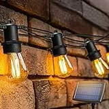 OxyLED Catena Luminosa Esterno Solare, 15M Luci da esterno con 15+1 Lampadine Solare Luces per Patio Giardino Terrazza Festa Natale Matrimonio, Bianco Caldo