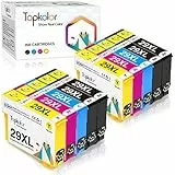 Topkolor 29XL Cartucce d'inchiostro Compatibile per Epson 29 29XL per Epson Expression Home XP-235 XP-245 XP-255 XP-247 XP-332 XP-345 XP-342 XP-432 XP-442 XP-445 (4 Nero,2 Ciano,2 Magenta,2 Giallo)
