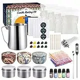Anpro Kit Candele Fai da te - Kit per Fare Candele Incluso un Contenitori per Candele, 1000g Cera di Soia per Candele, 50pcs Stoppini per Candele, Con Istruzioni, Regali per le Donne