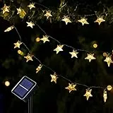 OxyLED Catene Luminose, 59Ft 110 LED Stelle Stringa di Luci Catena Luminosa Esterno Solare Stringa di Luce Impermeabile Luci di Fata per Natale Giardino Matrimonio Festa (bianco caldo)
