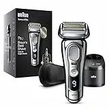 Braun Series 9 Pro, Rasoio Elettrico Barba Tecnologia Sonica, Lame Flessibili, Custodia da Viaggio in tessuto, Batteria Litio Ion, 100% Impermeabile, Idea Regalo, 9466cc Cromato