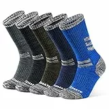 Closemate 5 Paia Calze Sportive Uomo Donna Elastiche Cotone Traspiranti Anti Vesciche Cuscino Performance per All'aperto Atletico Trekking Escursionismo (1Blu1Nero1Grigio1Verde1Azzurro, Taglia L)