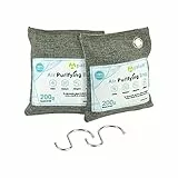 Apalus Deumidificatore Naturale | Sacchetto Assorbi umidità al Carbone Attivo di bambù, Purificatore d'Aria, Elimina odori per frigo e Cucina, Assorbi Fumo per la casa e Auto (2x200g)