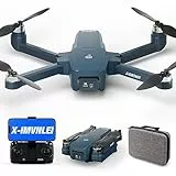 X5 GPS Drone con telecamera 4K, FPV RC Quadcopter Pieghevole Telecomando Ritorno Automatico, Velocità massima 40 km/h, Droni Professionali Con Motore Brushless, 2 Batterie per Principianti