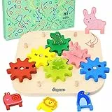 Japace Puzzle in legno dai 2 3 4 anni in su, gioco di colori assortiti per bambini, giocattolo Montessori per ragazzi e ragazze