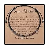 CheersLife Fratello Compleanno Regali Codice Morse Bracciali Per Gli Uomini Ti Amo Festa Del Papà Regali Di Natale Per Il Fratello Da Sorella Avvolgere Filo Braccialetto Di Legno