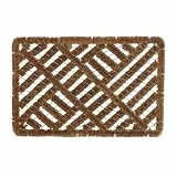 Relaxdays Zerbino a Rete Metallica e Fibra di Cocco, 40 x 60 cm, Tappetino per Ingressi Esterni, Interni, Color Naturale, 80% 20% Acciaio, 1 pz