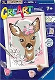 Ravensburger - CreArt Serie E: Bambi, Kit per Dipingere con i Numeri, Contiene una Tavola Prestampata, Pennello, Colori e Accessori, Gioco Creativo per Bambini 7+ Anni